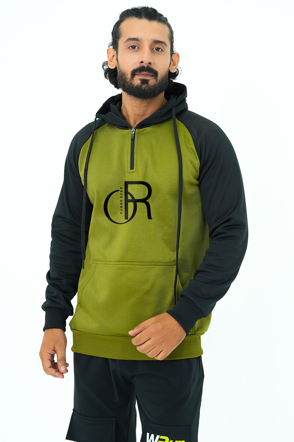 RAGLAN SLEEVE HALF ZIPPER HOODIE (MEN) | RO-107 | - RO-107