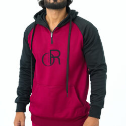 RAGLAN SLEEVE HALF ZIPPER HOODIE (MEN) | RO-109 |